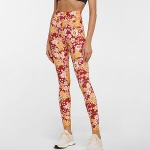 The Upside Palm Springs Dance Leggings Size 6 Retro Floral Print Activewear